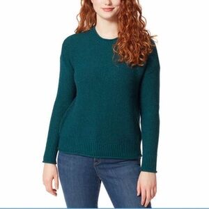 NWT Jessica Simspon Ladies Woven Knit Roll Neck Sweater GREEN - size XS